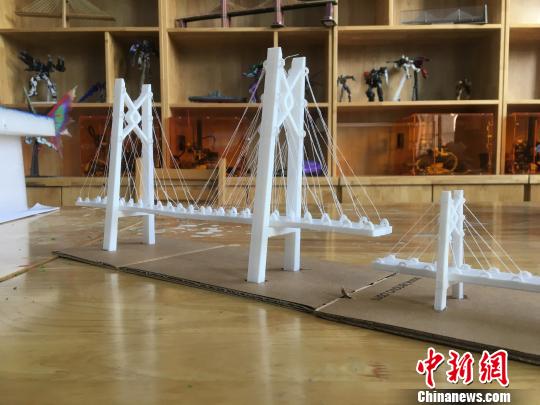 武汉中学生运用3d技术制作"港珠澳大桥"